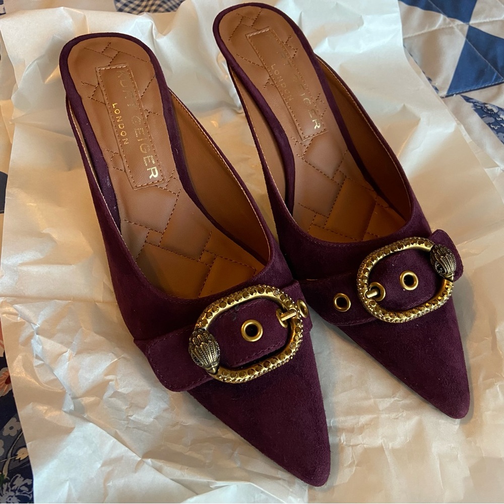 Mayfair Mule Heel - wine by Kurt Geiger - size 39 - EUC